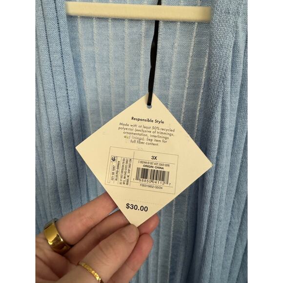 NWT! Ava & Viv baby blue long sleeve open cardigan sweater - Picture 4 of 6